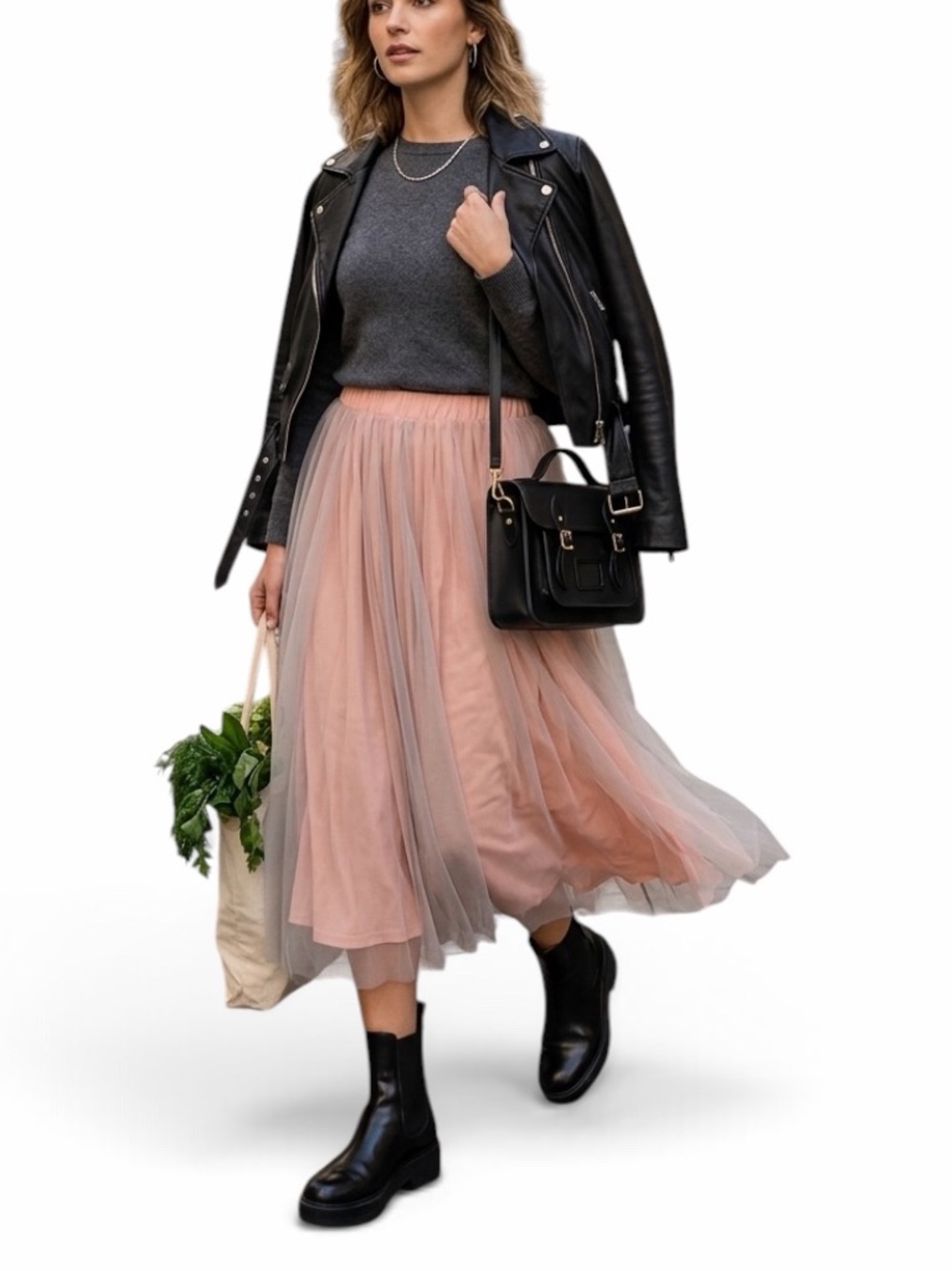 Tea n Rose Los Angeles Coral Peach Layered Tulle Skirt M Balletcore Fairycore